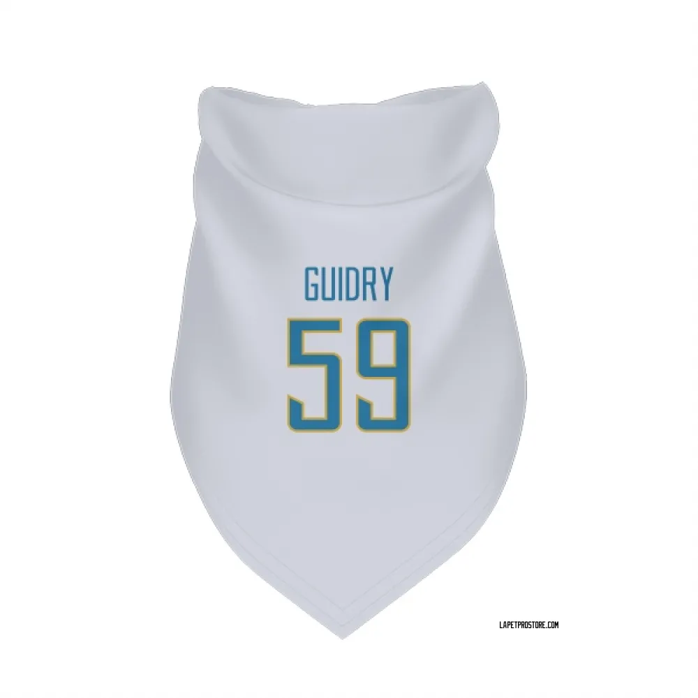 Los Angeles Chargers Kylan Guidry White Pet Bandana for Dog & Cat