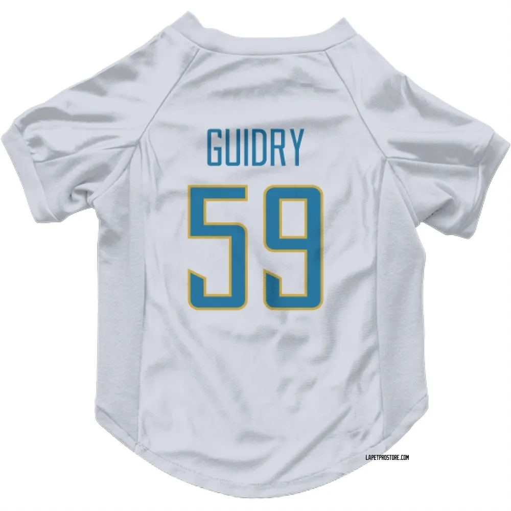 Los Angeles Chargers Kylan Guidry White Pet Jersey for Dog & Cat