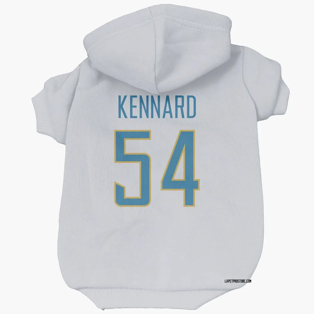 Los Angeles Chargers Kyle Kennard White Pet Hoodie for Dog & Cat