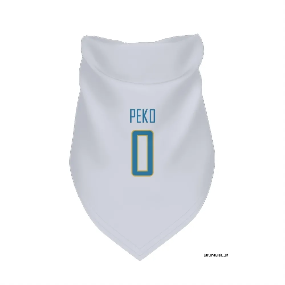 Los Angeles Chargers Kyle Peko White Pet Bandana for Dog & Cat