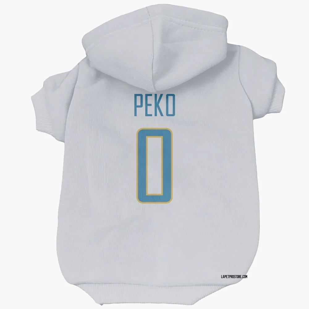 Los Angeles Chargers Kyle Peko White Pet Hoodie for Dog & Cat