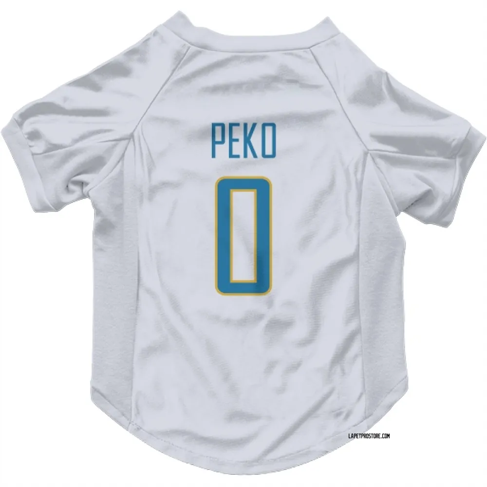 Los Angeles Chargers Kyle Peko White Pet Jersey for Dog & Cat
