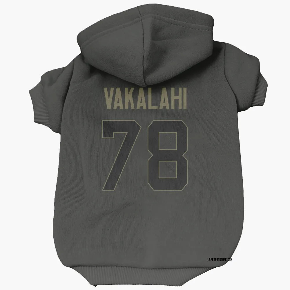 Los Angeles Chargers Laekin Vakalahi Black Service Pet Hoodie for Dog & Cat