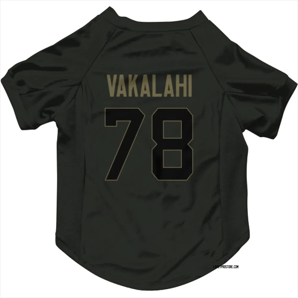 Los Angeles Chargers Laekin Vakalahi Black Service Pet Jersey for Dog & Cat