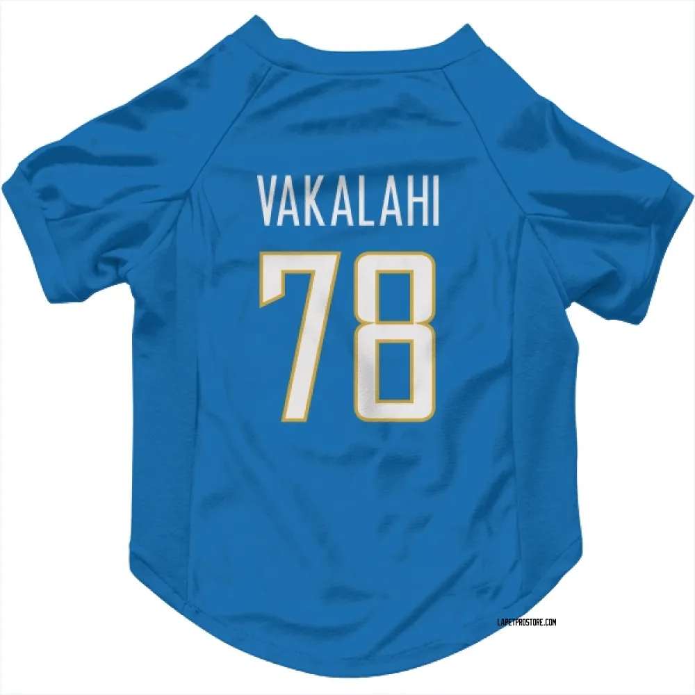 Los Angeles Chargers Laekin Vakalahi Powder Blue Pet Jersey for Dog & Cat