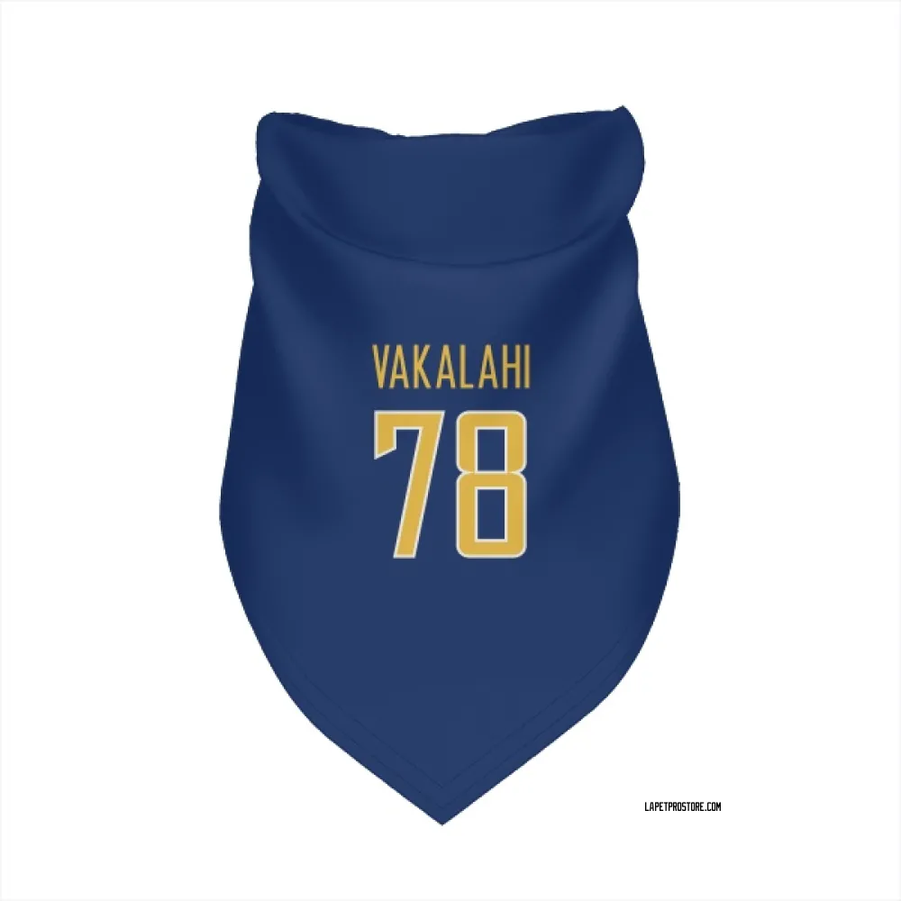 Los Angeles Chargers Laekin Vakalahi Royal Gold Pet Bandana for Dog & Cat