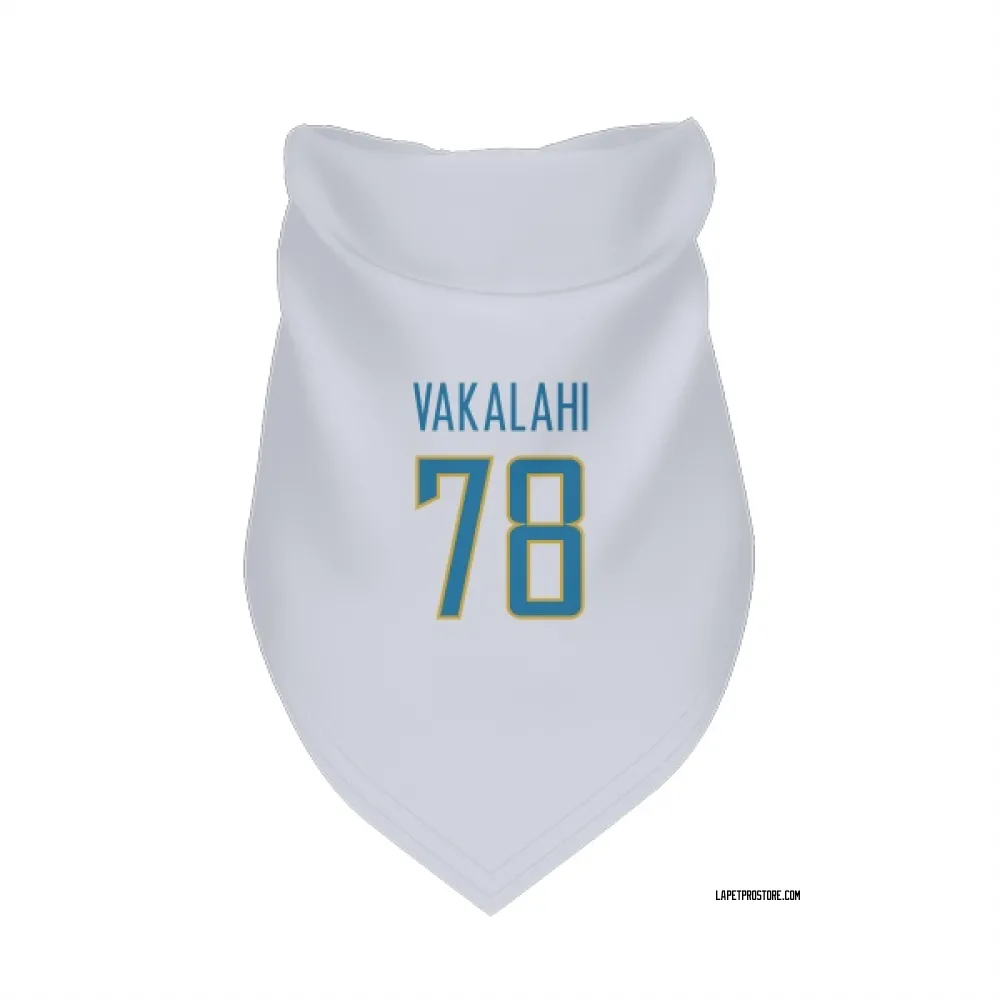 Los Angeles Chargers Laekin Vakalahi White Pet Bandana for Dog & Cat