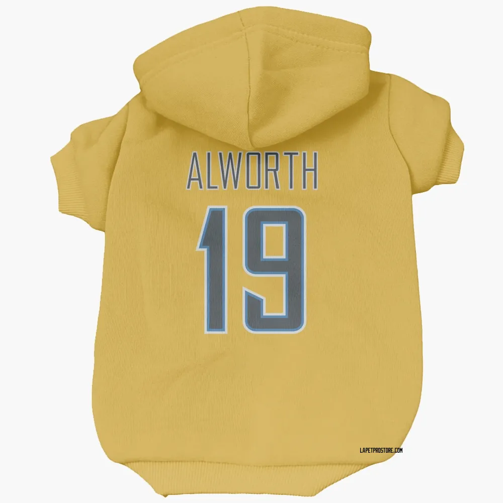 Los Angeles Chargers Lance Alworth Gold Pet Hoodie for Dog & Cat