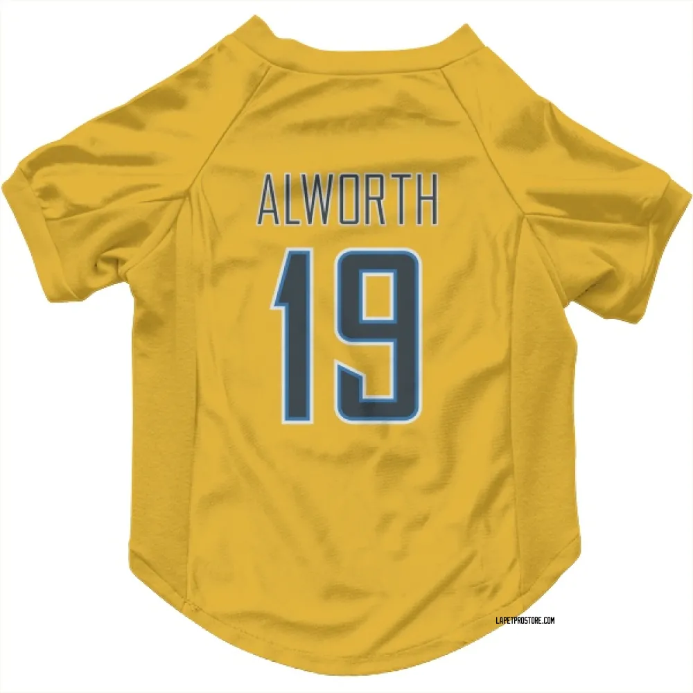 Los Angeles Chargers Lance Alworth Gold Pet Jersey for Dog & Cat