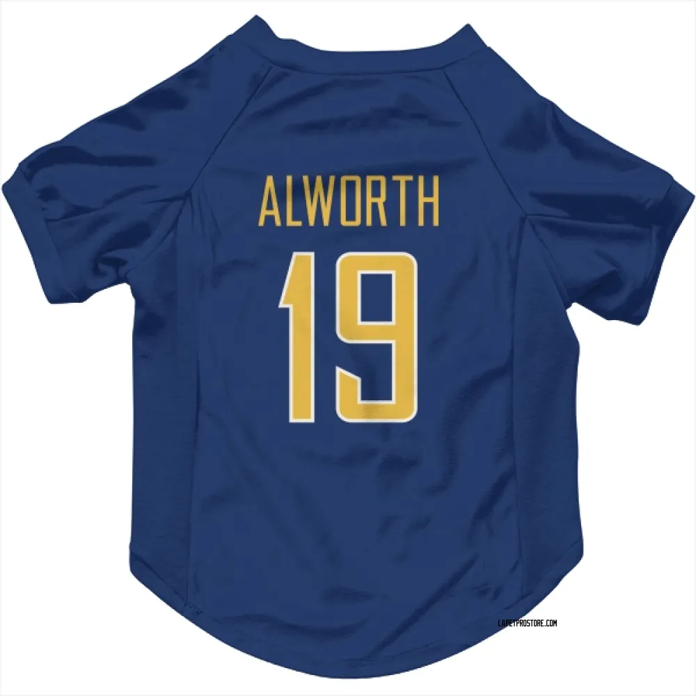 Los Angeles Chargers Lance Alworth Royal Gold Pet Jersey for Dog & Cat