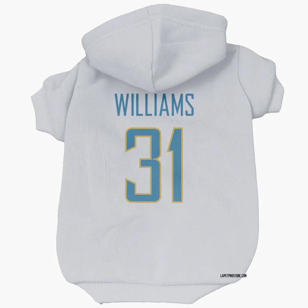 Los Angeles Chargers Marcus Williams White Pet Hoodie for Dog & Cat