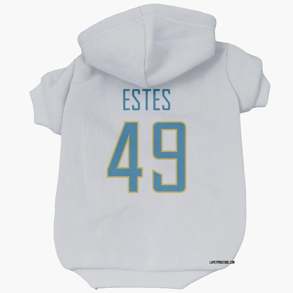 Los Angeles Chargers Mike Estes White Pet Hoodie for Dog & Cat