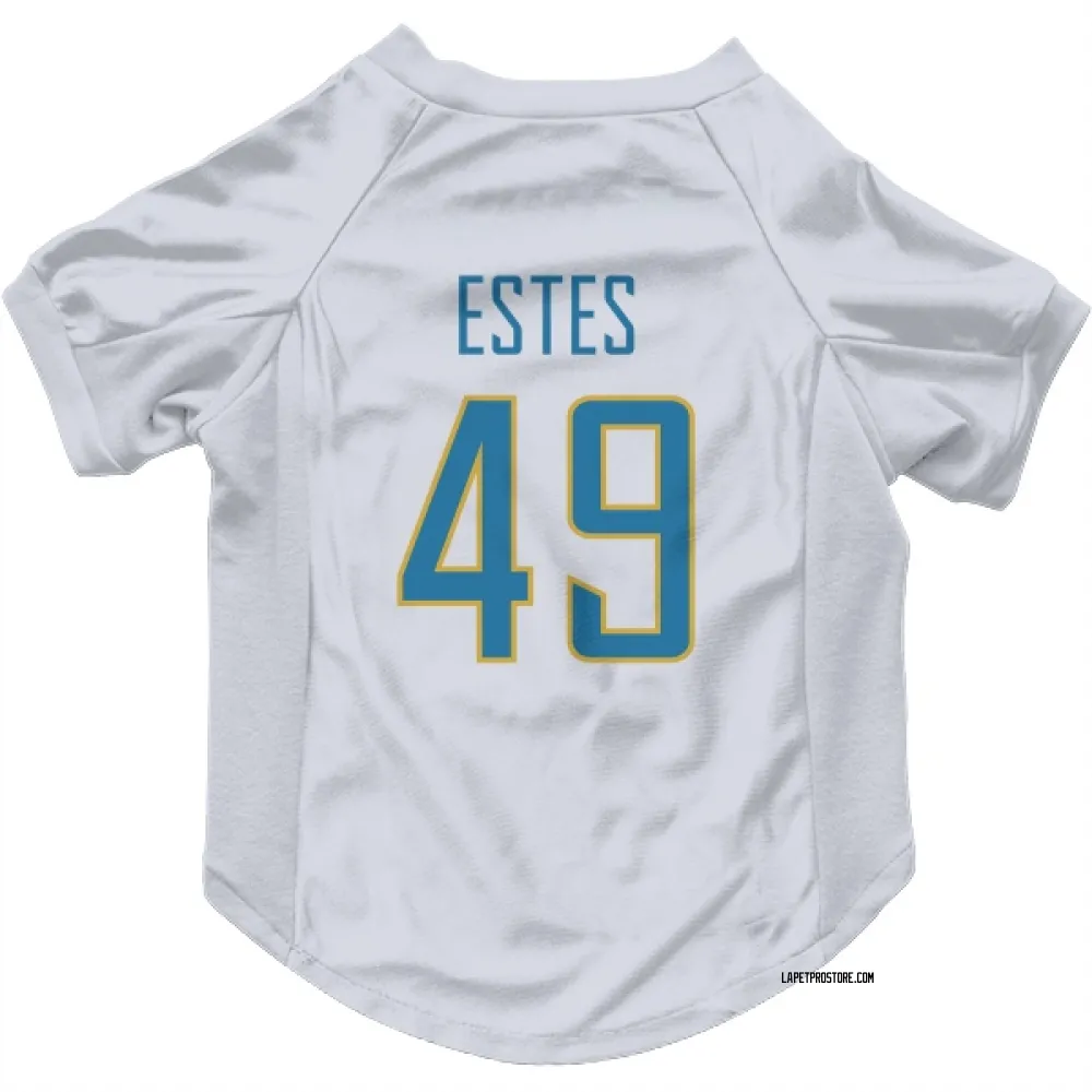 Los Angeles Chargers Mike Estes White Pet Jersey for Dog & Cat