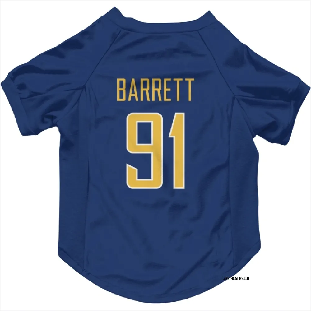 Los Angeles Chargers Nick Barrett Royal Gold Pet Jersey for Dog & Cat