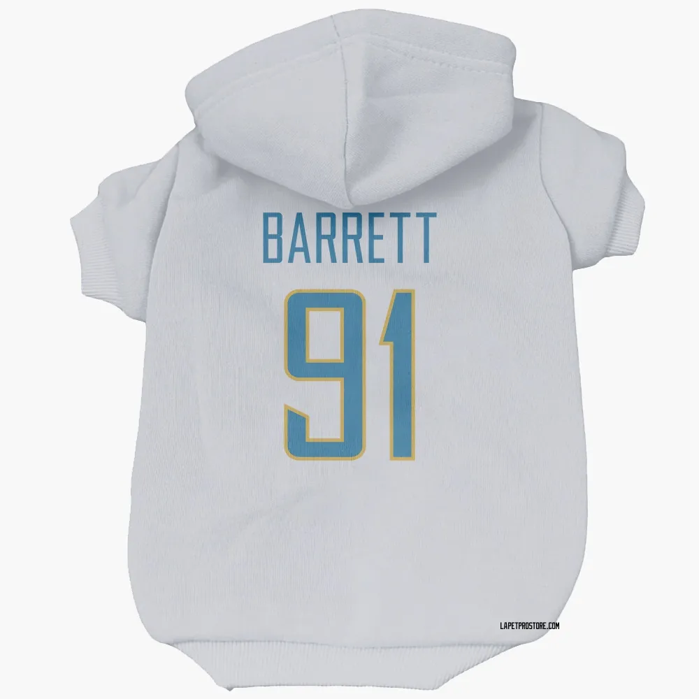 Los Angeles Chargers Nick Barrett White Pet Hoodie for Dog & Cat