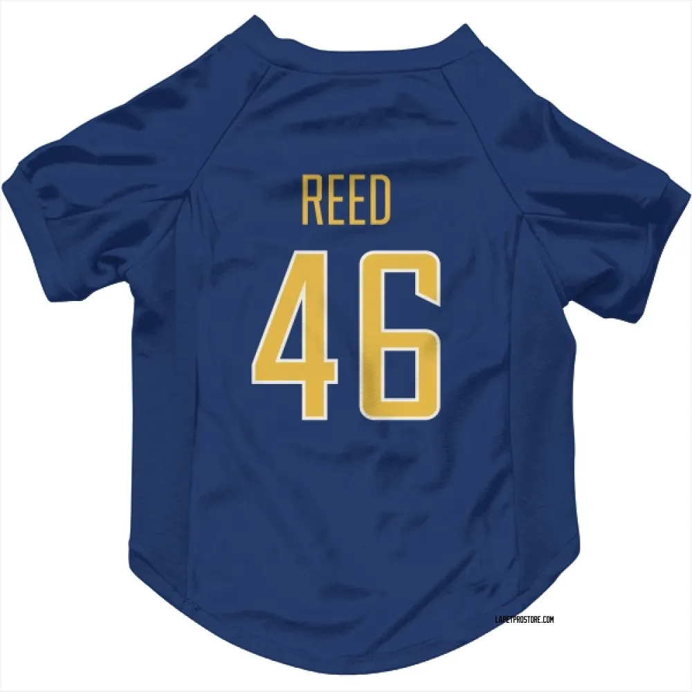 Los Angeles Chargers Nikko Reed Royal Gold Pet Jersey for Dog & Cat