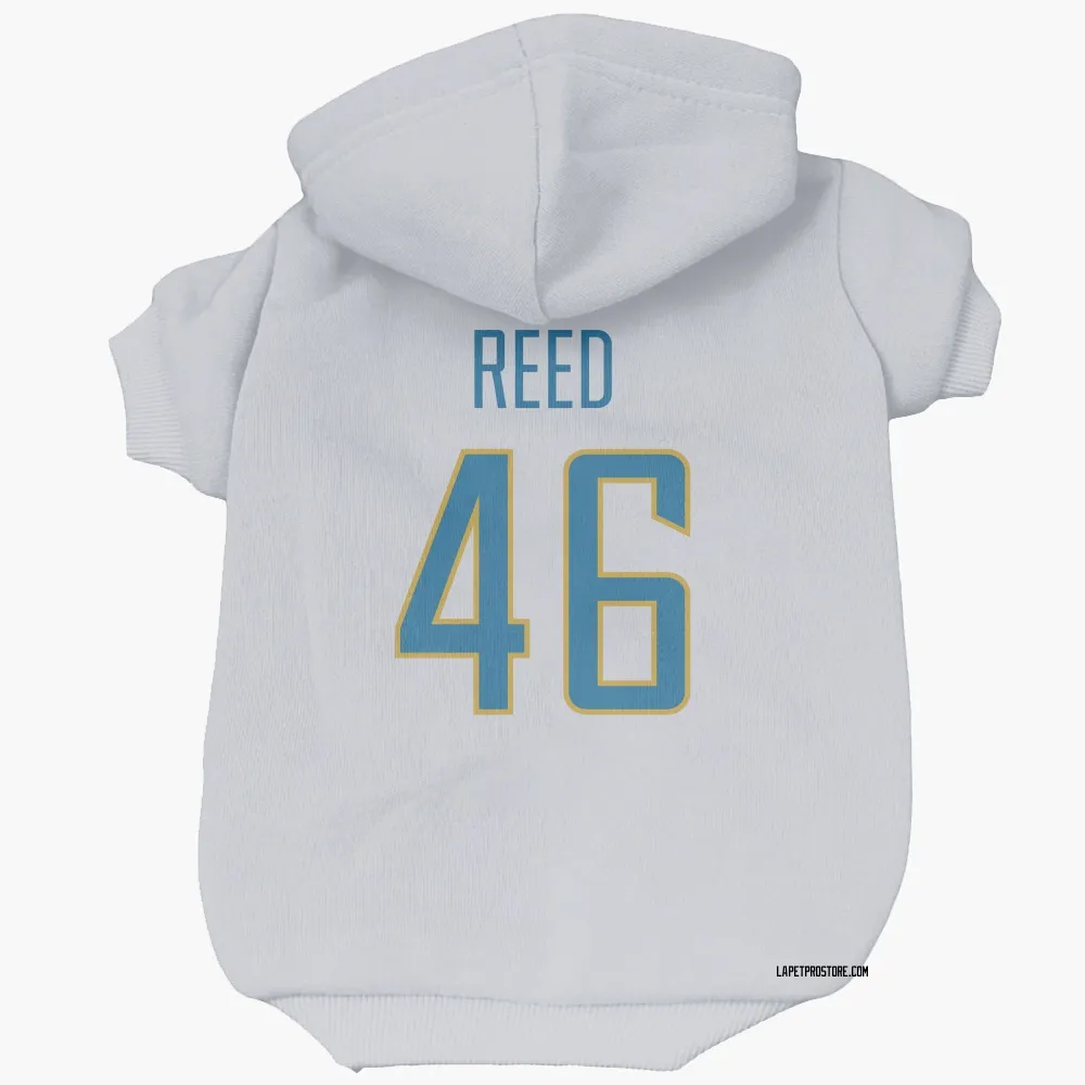Los Angeles Chargers Nikko Reed White Pet Hoodie for Dog & Cat