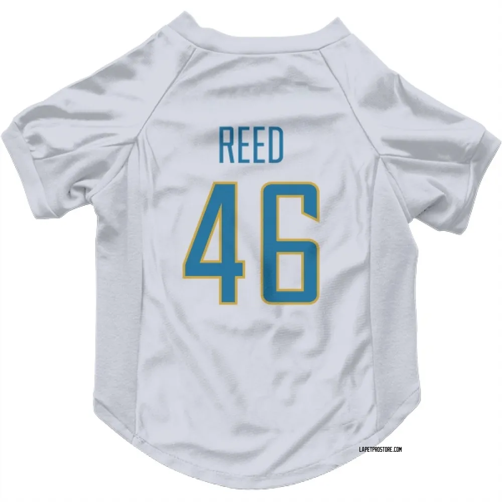 Los Angeles Chargers Nikko Reed White Pet Jersey for Dog & Cat