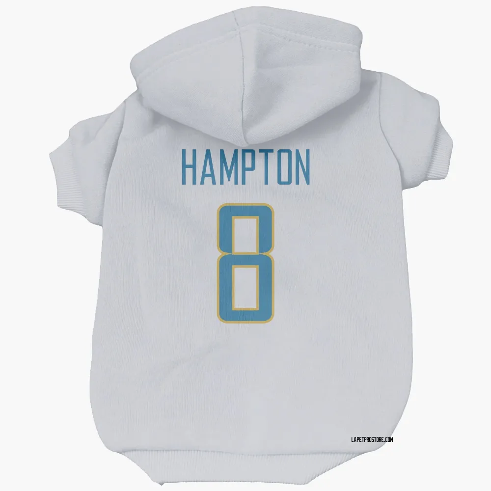 Los Angeles Chargers Omarion Hampton White Pet Hoodie for Dog & Cat