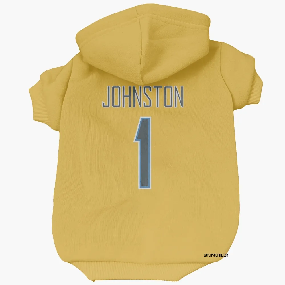 Los Angeles Chargers Quentin Johnston Gold Pet Hoodie for Dog & Cat
