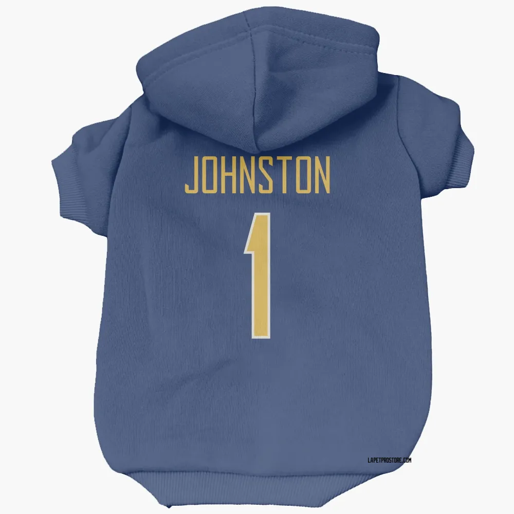 Los Angeles Chargers Quentin Johnston Royal Gold Pet Hoodie for Dog & Cat