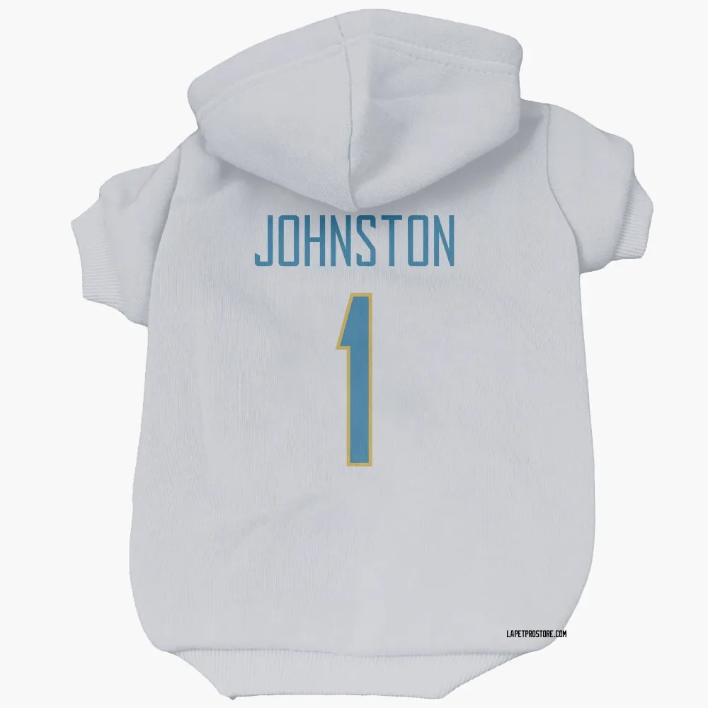 Los Angeles Chargers Quentin Johnston White Pet Hoodie for Dog & Cat