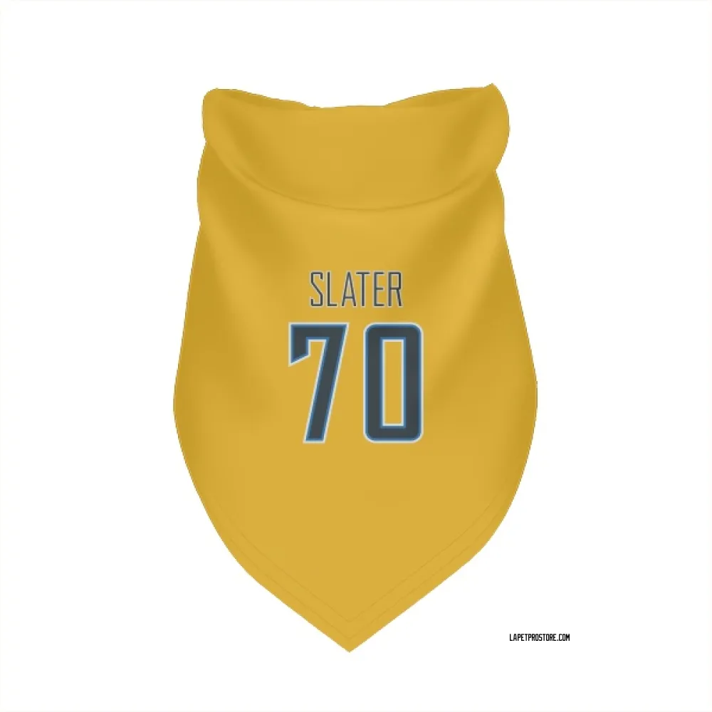 Los Angeles Chargers Rashawn Slater Gold Pet Bandana for Dog & Cat