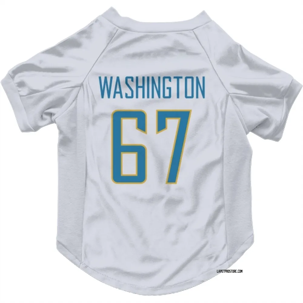 Los Angeles Chargers Savion Washington White Pet Jersey for Dog & Cat