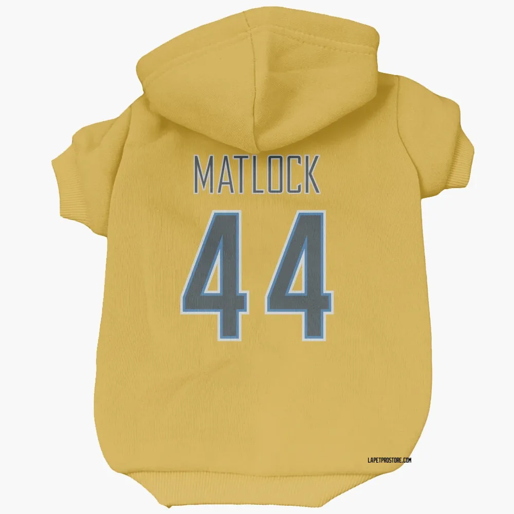 Los Angeles Chargers Scott Matlock Gold Pet Hoodie for Dog & Cat