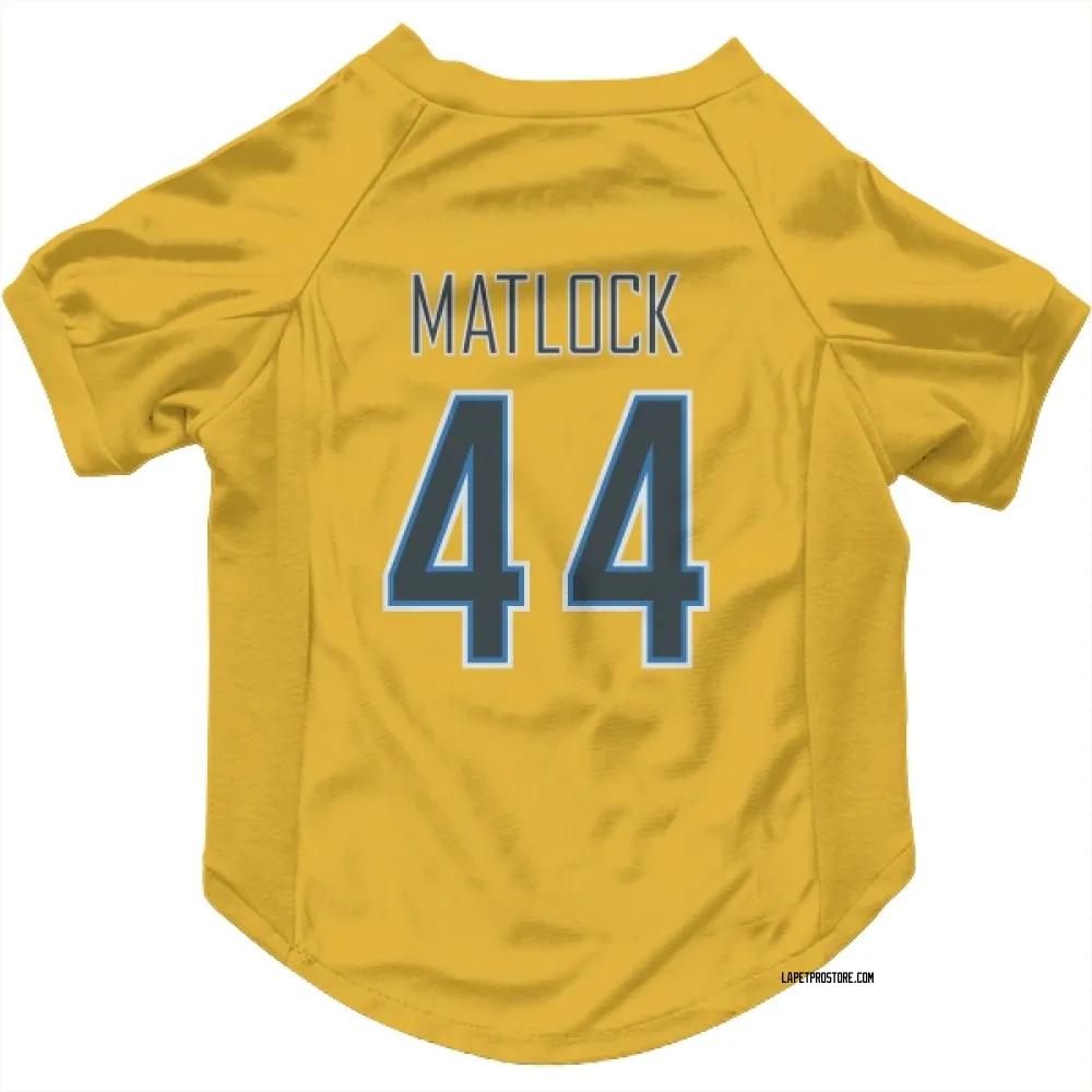 Los Angeles Chargers Scott Matlock Gold Pet Jersey for Dog & Cat