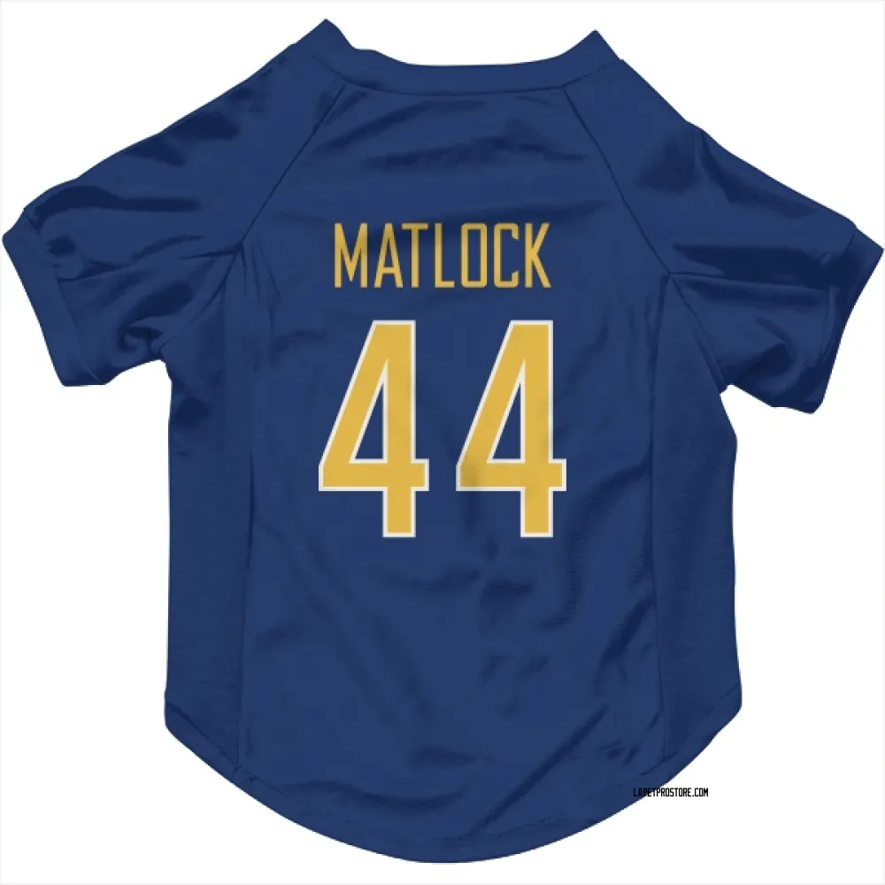 Los Angeles Chargers Scott Matlock Royal Gold Pet Jersey for Dog & Cat