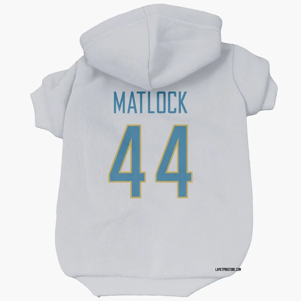 Los Angeles Chargers Scott Matlock White Pet Hoodie for Dog & Cat