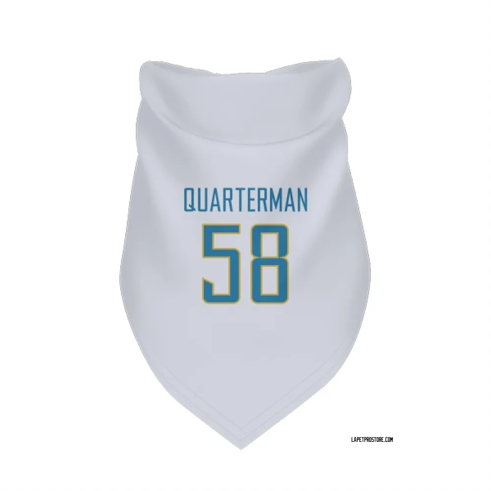Los Angeles Chargers Shaq Quarterman White Pet Bandana for Dog & Cat