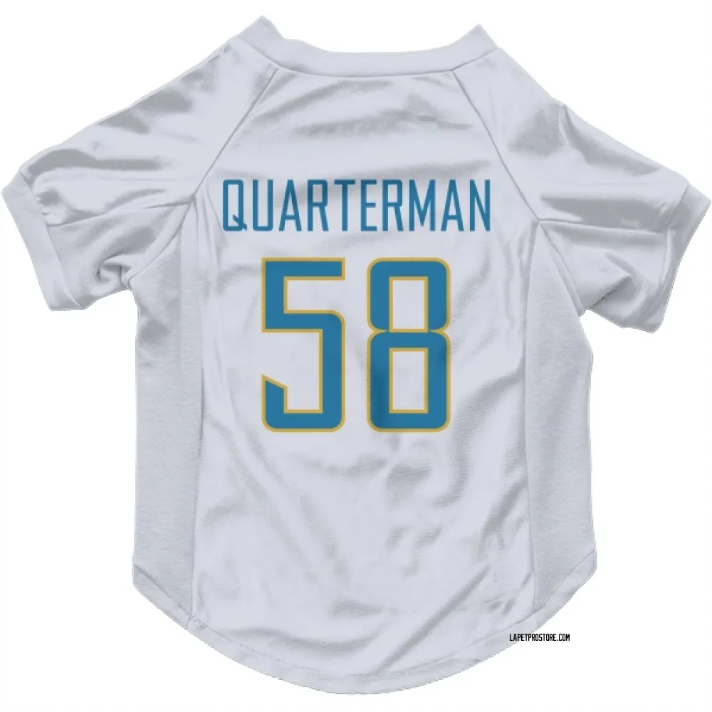 Los Angeles Chargers Shaq Quarterman White Pet Jersey for Dog & Cat