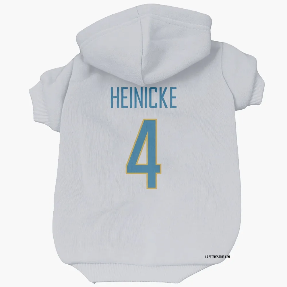 Los Angeles Chargers Taylor Heinicke White Pet Hoodie for Dog & Cat