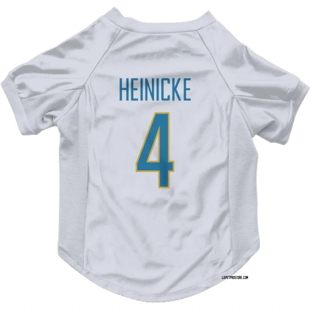 Los Angeles Chargers Taylor Heinicke White Pet Jersey for Dog & Cat