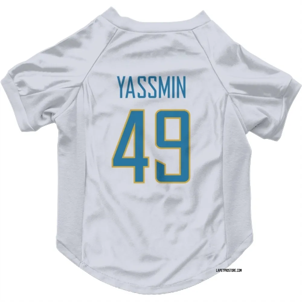 Los Angeles Chargers Thomas Yassmin White Pet Jersey for Dog & Cat
