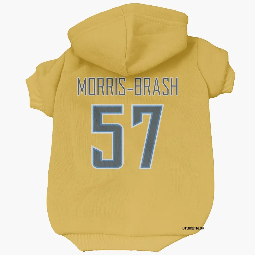 Los Angeles Chargers Tre'Mon Morris-Brash Gold Pet Hoodie for Dog & Cat
