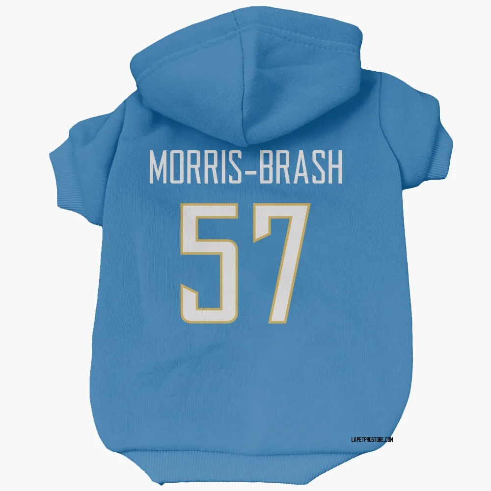 Los Angeles Chargers Tre'Mon Morris-Brash Powder Blue Pet Hoodie for Dog & Cat