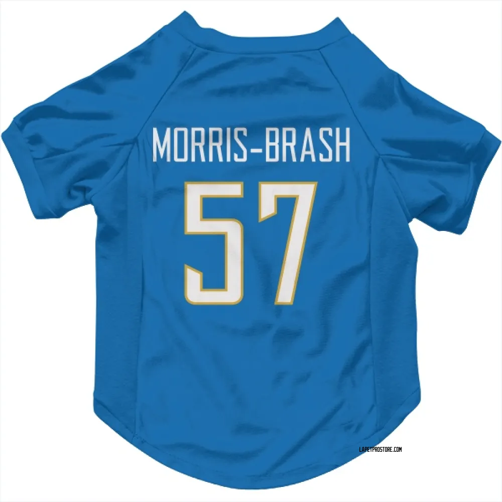 Los Angeles Chargers Tre'Mon Morris-Brash Powder Blue Pet Jersey for Dog & Cat