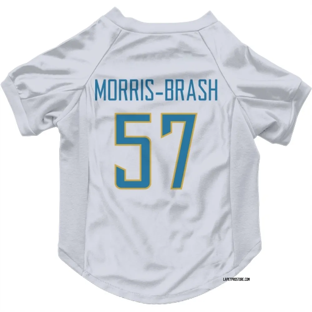 Los Angeles Chargers Tre'Mon Morris-Brash White Pet Jersey for Dog & Cat
