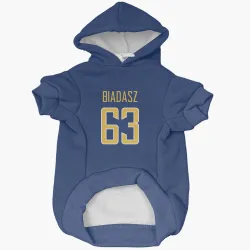Los Angeles Chargers Tyler Biadasz Royal Gold Pet Hoodie for Dog & Cat