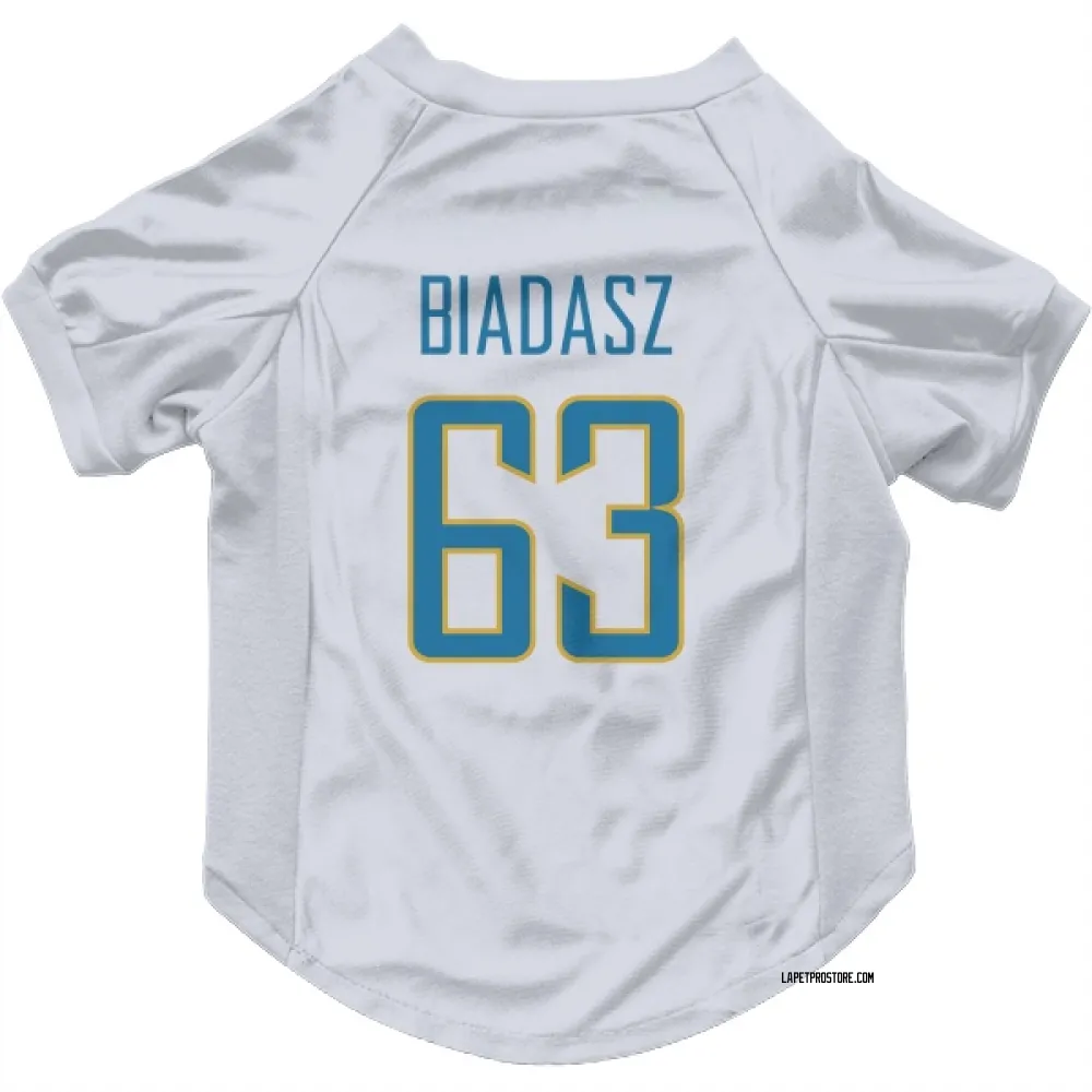 Los Angeles Chargers Tyler Biadasz White Pet Jersey for Dog & Cat