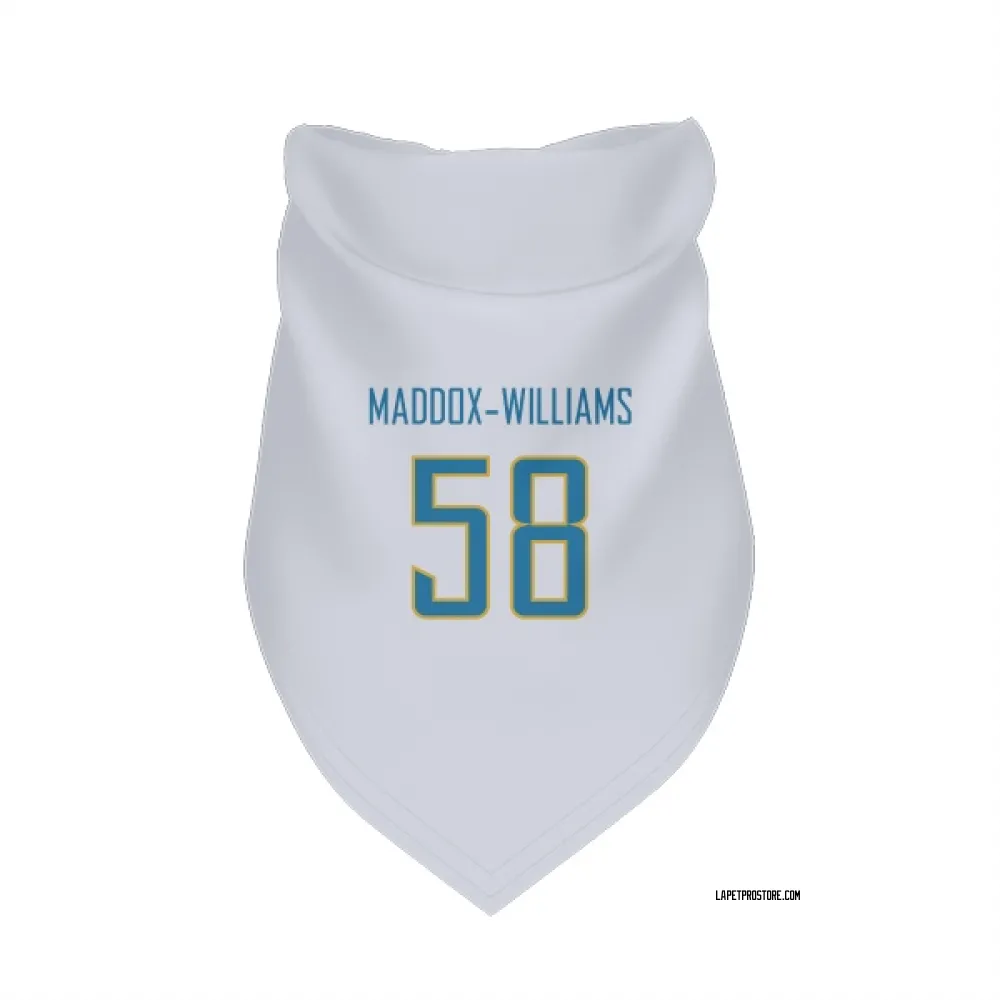 Los Angeles Chargers Tyreek Maddox-Williams White Pet Bandana for Dog & Cat
