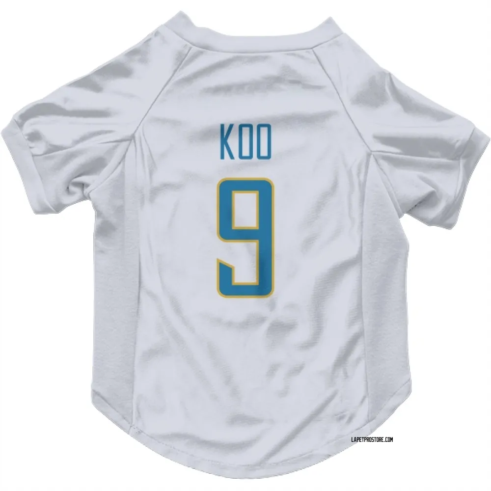 Los Angeles Chargers Younghoe Koo White Pet Jersey for Dog & Cat